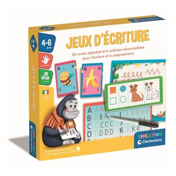 Clementoni - Coffret Jeux d'écriture - 23 activités - Dés 4 ans