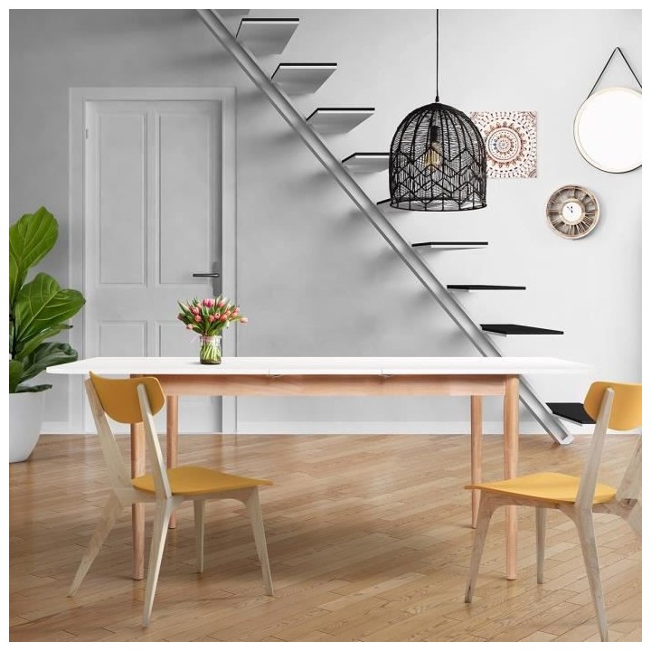 Table a manger extensible JULIA - 6 a 8 personnes - 160 / 200 cm - pi
