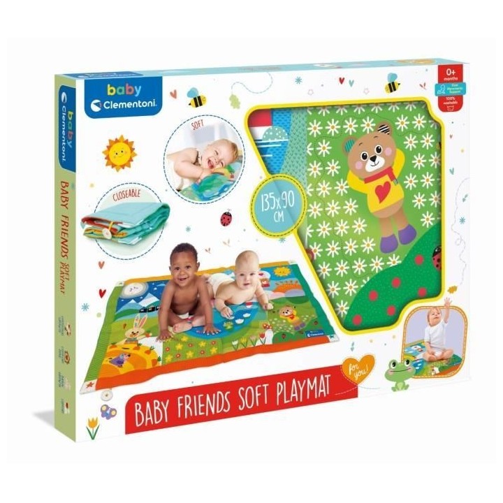 Tapis Matelassé (135x90cm) - Tapis d'Eveil - Tapis Baby Friends - Cle