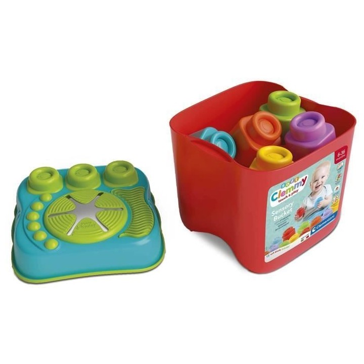 Panier sensoriel Clemmy - CLEMENTONI - 15 cubes - Pour bébé des 6 mo