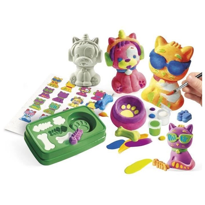 Coffret création d'animaux en plâtre - CLEMENTONI - Loisirs Créatif