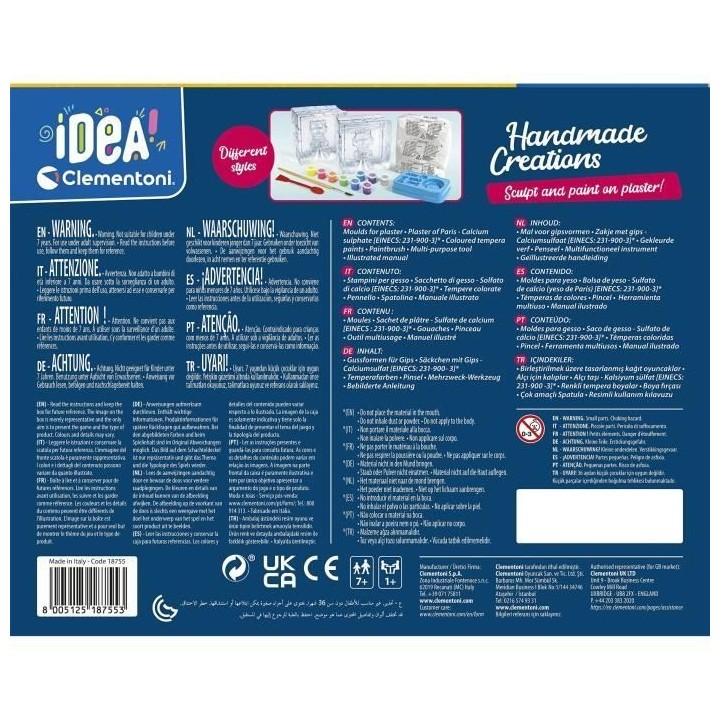 Coffret création d'animaux en plâtre - CLEMENTONI - Loisirs Créatif