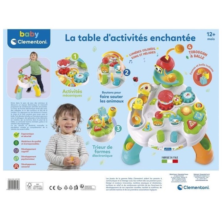 Table d'activités enchantée CLEMENTONI - Jeu d'éveil interactif pou