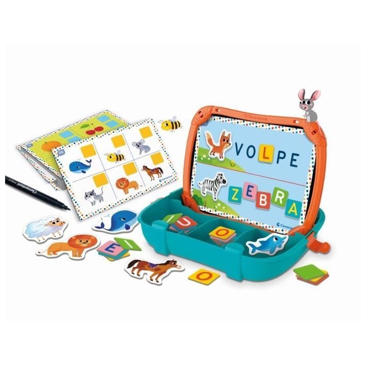 Mallette Lettres & Animaux magnétiques - Clementoni - Des 3 ans - Mul