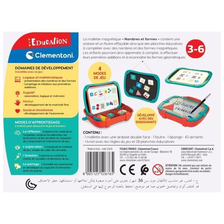 Clementoni - Mallette Chiffres Formes - 52676