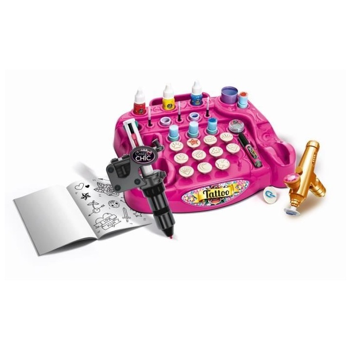 Coffret Tatouage - Clementoni - Machine a Tatouer, Pochoirs, Peinture