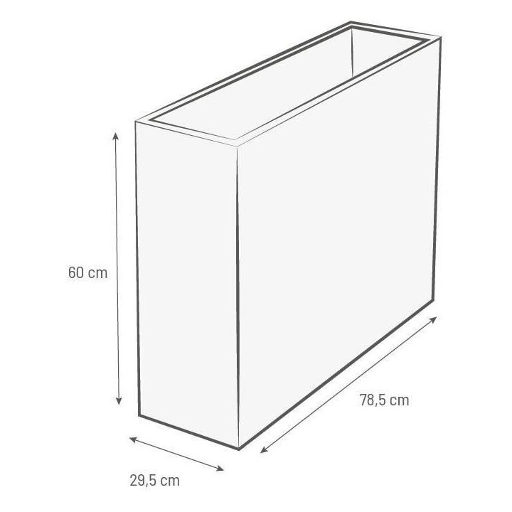 EDA PLASTIQUE Bac a fleurs Muret Loft Graphit - 46 L - 78,5 x 29,5 x 6