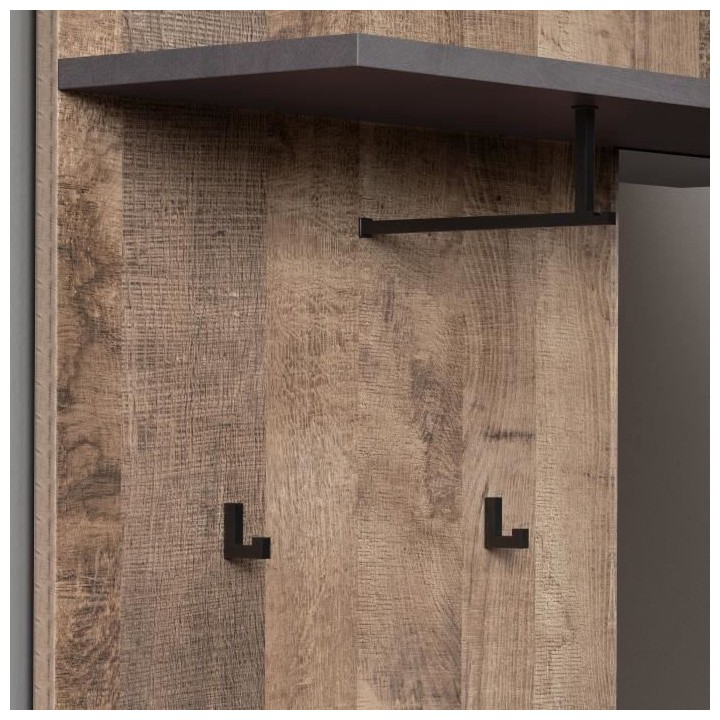 Meuble d'entrée, vestiaire SMILE 1 porte et 1 tiroir - Mélaminé che