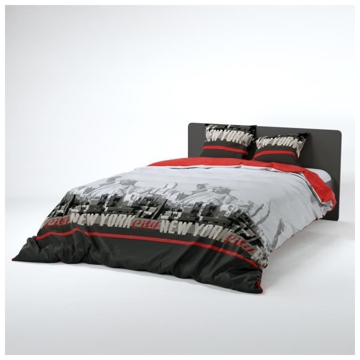 VISION Parure de couette New York - 100% coton - 1 housse de couette 2