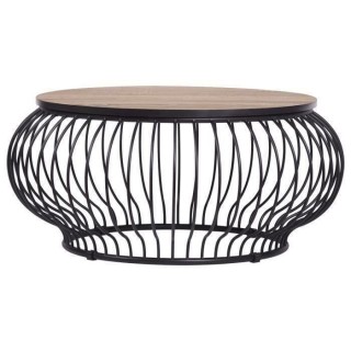 Table basse - Structure métal finition epoxy - Verre trempé et pieds