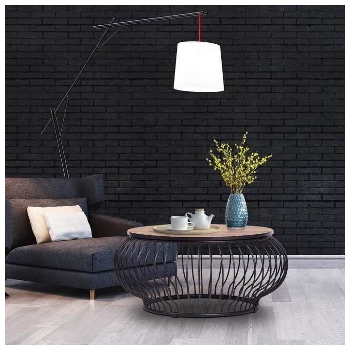 Table basse - Structure métal finition epoxy - Verre trempé et pieds