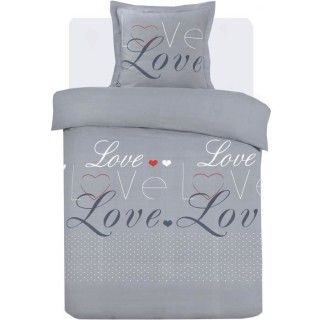 Parure Housse de couette - VISION - Love - 140 x 200 cm - 1 taie assor