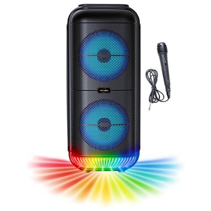 Enceinte Karaoké lumineuse - INOVALLEY - KA22-BTH - Bluetooth V5.0 -