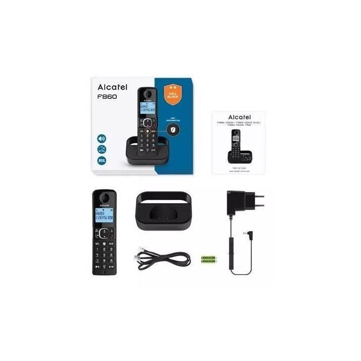 Téléphone fixe sans fil - ALCATEL - F860 solo noir - Blocage d'appel