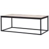 Table basse rectangulaire - effet vintage vielli - pieds métal noir - 120 x 60 x 43 cm - RALF