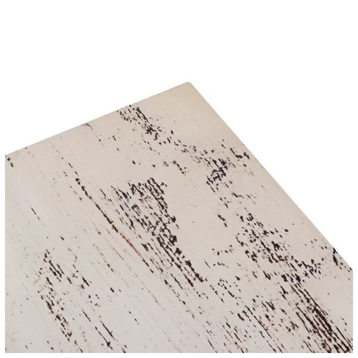 Table basse rectangulaire - effet vintage vielli - pieds métal noir -