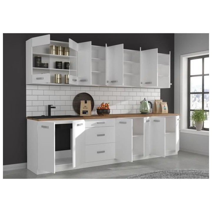 ATLAS Cuisine complete d'angle 8 éléments (reversible droit / gauche