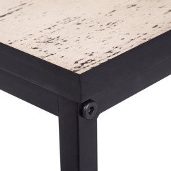 Table basse rectangulaire - effet vintage vielli - pieds métal noir - 120 x 60 x 43 cm - RALF