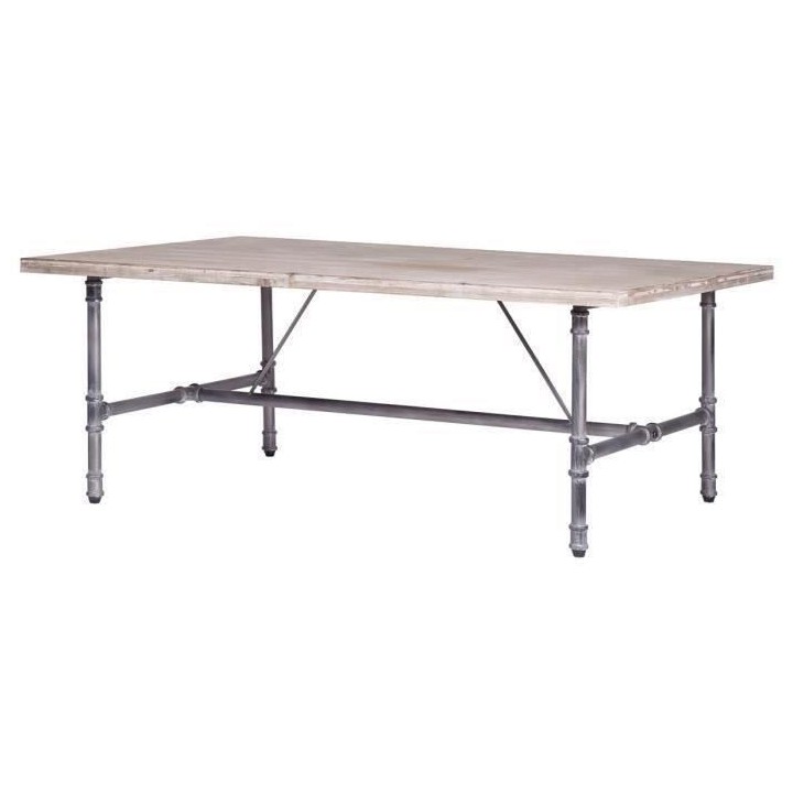 Table basse rectangulaire TULO - Bois et métal- Bois et tube industri