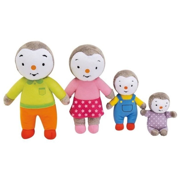 Coffret famille 4 Peluches - T'Choupi - JEMINI - +/- 19 cm
