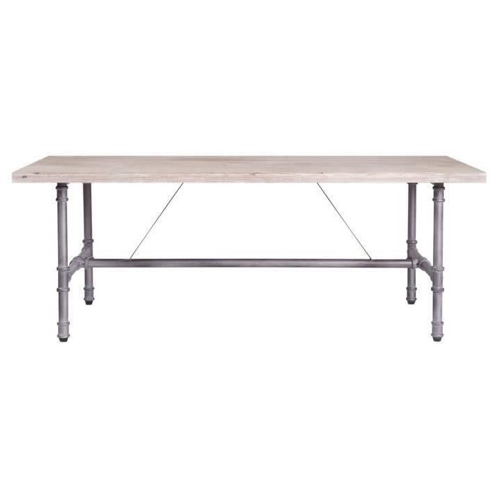 Table basse rectangulaire TULO - Bois et métal- Bois et tube industri