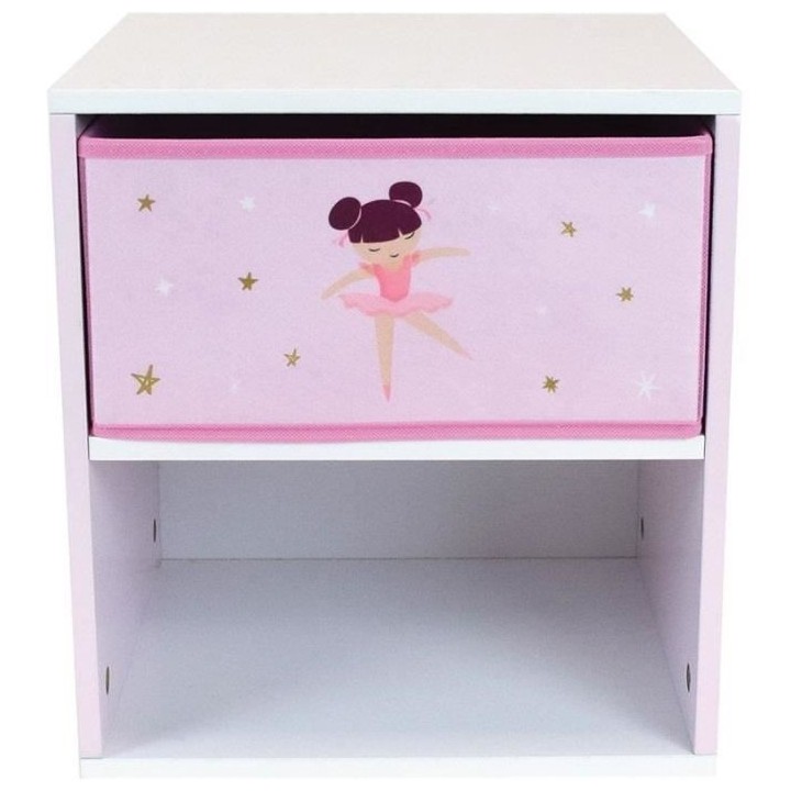 Chevet avec tiroir / Table de nuit pour enfant Danseuse Ballerine - FU