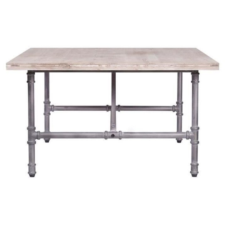 Table basse rectangulaire TULO - Bois et métal- Bois et tube industri