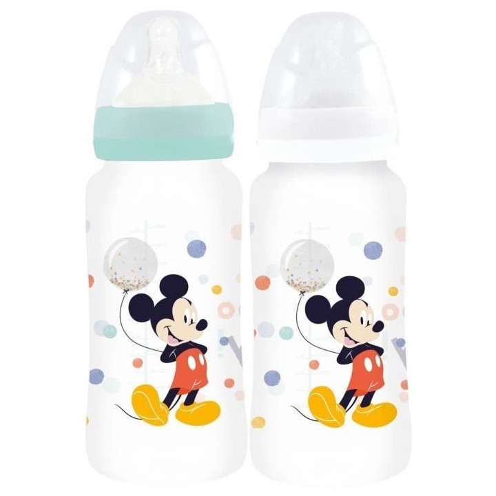Lot de 2 biberons THERMOBABY MICKEY COOL - 360ml - Anti coliques - Dé