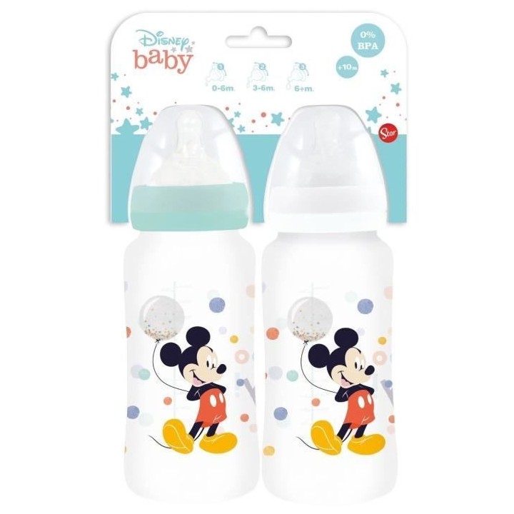 Lot de 2 biberons THERMOBABY MICKEY COOL - 360ml - Anti coliques - Dé