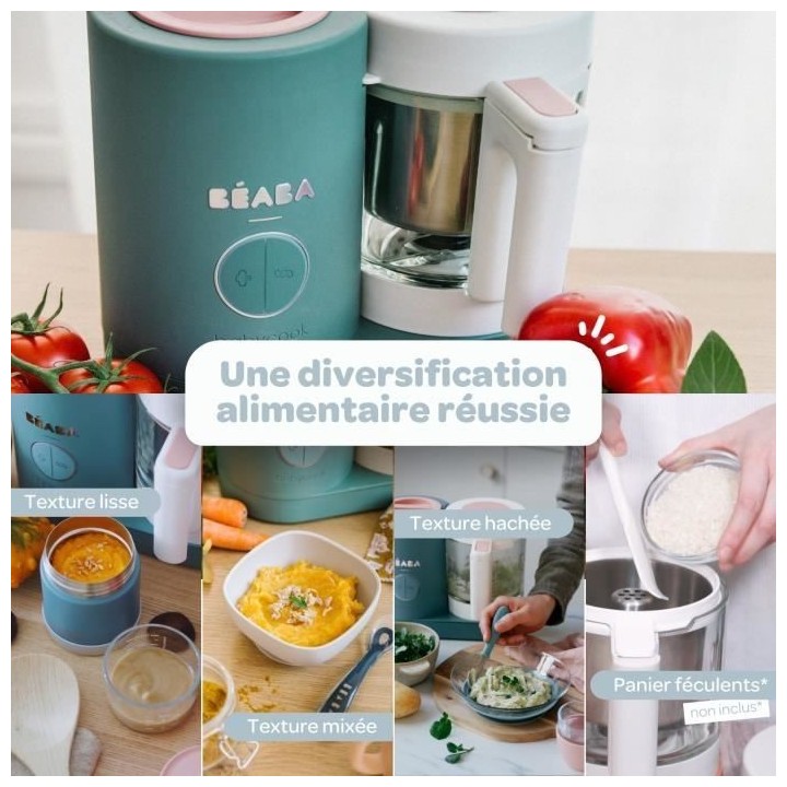 BEABA, Babycook Néo Robot Cuiseur Bébé 6 en 1, Made in France, Euca