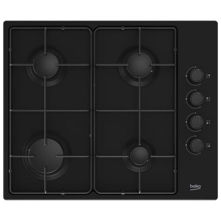 Table de cuisson a gaz - BEKO - 4 feux - 60 cm - HIGG64123SB