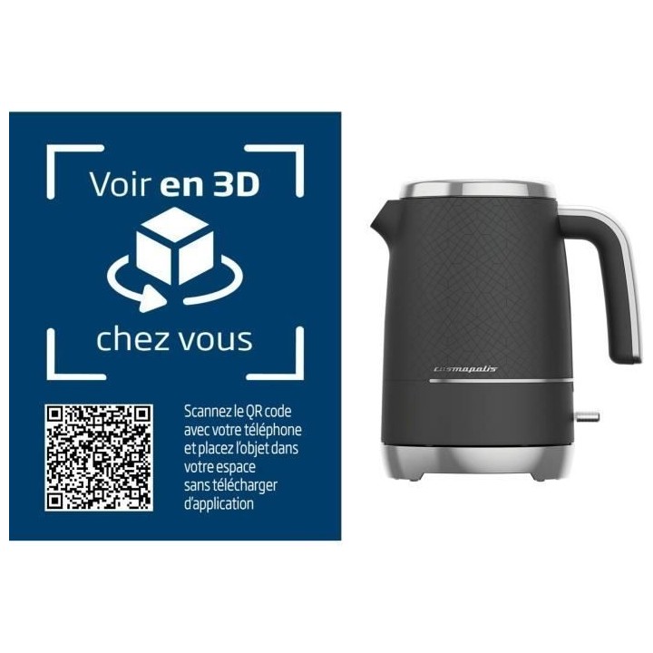Bouilloire électrique - BEKO - WKM8306B - 1,7 L - 3000 W - Noir