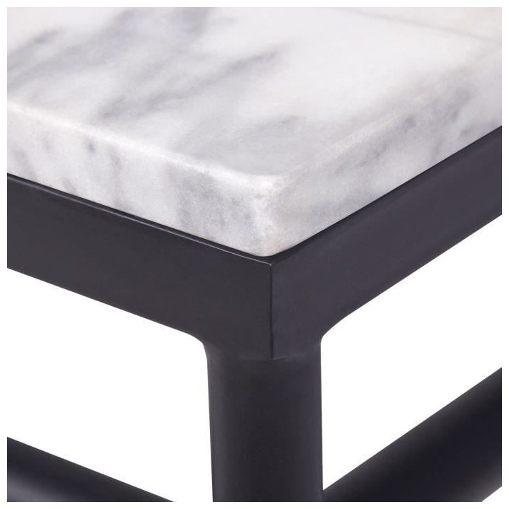 Table basse rectangulaire MARCO - Métal et plateau en verre- Décor m