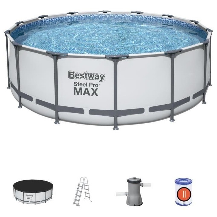 Kit Piscine hors sol tubulaire BESTWAY Steel Pro Max™ - 427 x 122 cm
