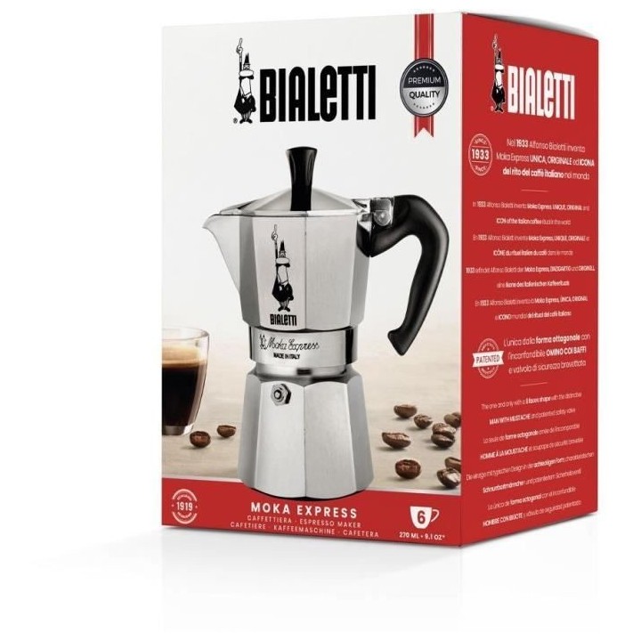Cafetiere italienne - BIALETTI - MOKA EXPRESS - 6 tasses - 0,30 L - Ar