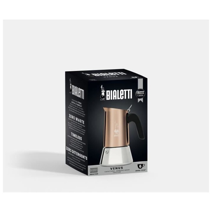 Cafetiere italienne - BIALETTI - NEW VENUS - 6 tasses - 0,24 L - Cuivr