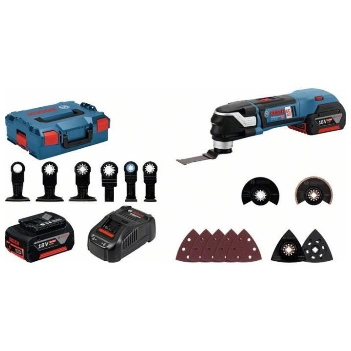 Découpeur-ponceur Bosch Professional GOP 18V-28 + 16 acc + 2 batterie