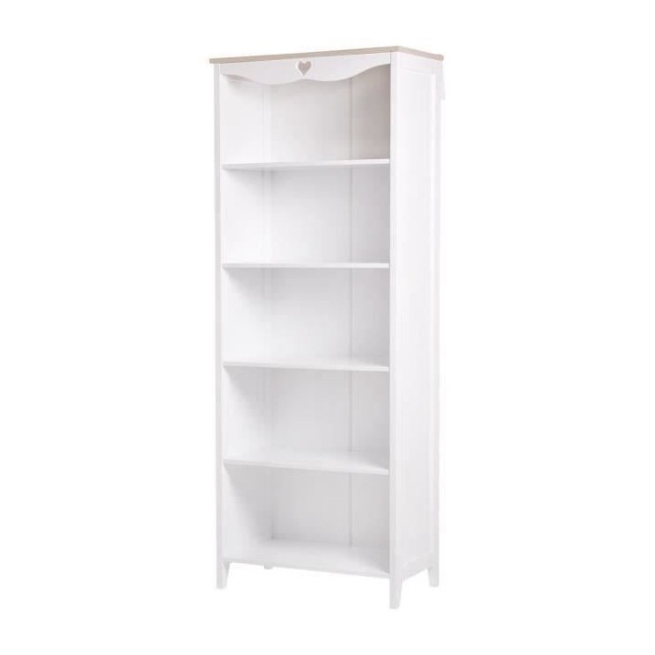 Bibliotheque enfant HARO - MDF et Pin Massif - Décor Chene et laqué