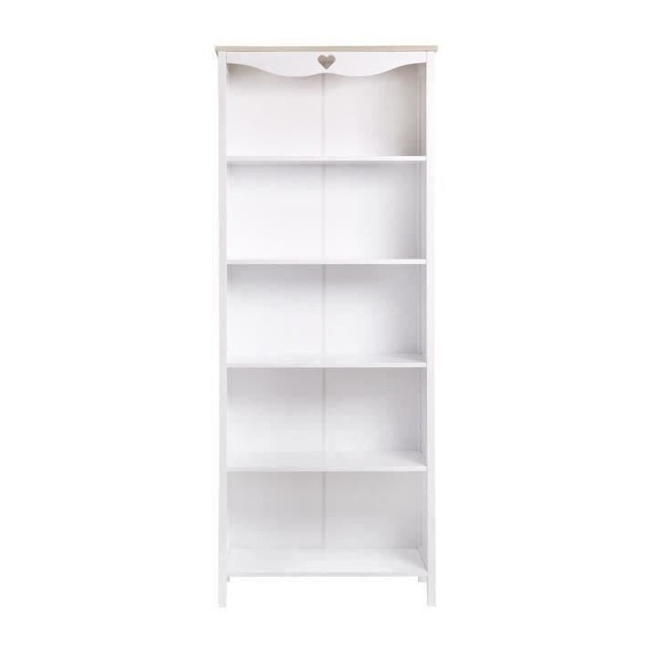 Bibliotheque enfant HARO - MDF et Pin Massif - Décor Chene et laqué