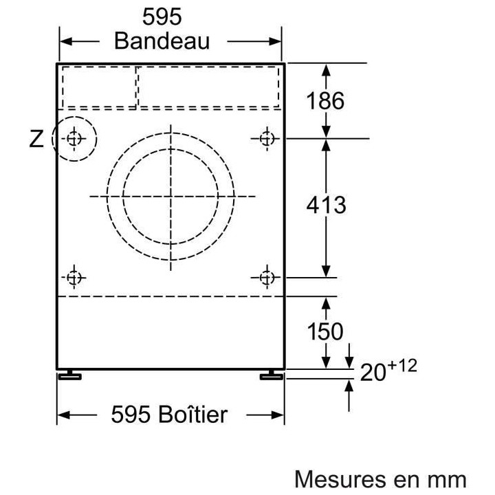 Lave-linge séchant intégrable BOSCH WKD28543FR SER6 - 7 kg / 4 kg -