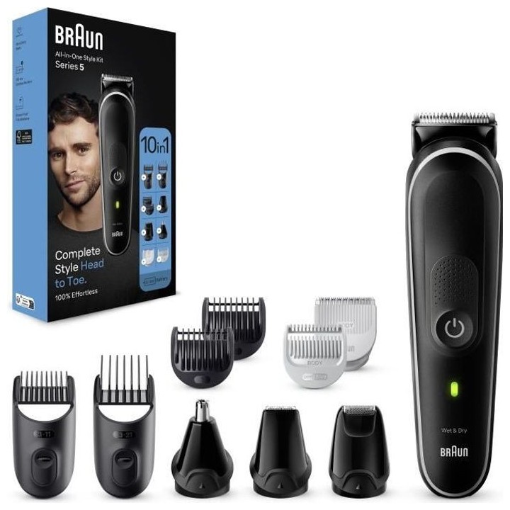 Tondeuse tout-en-un - BRAUN - Series 5 MGK5440 - 10 en 1 - Kit pour ba