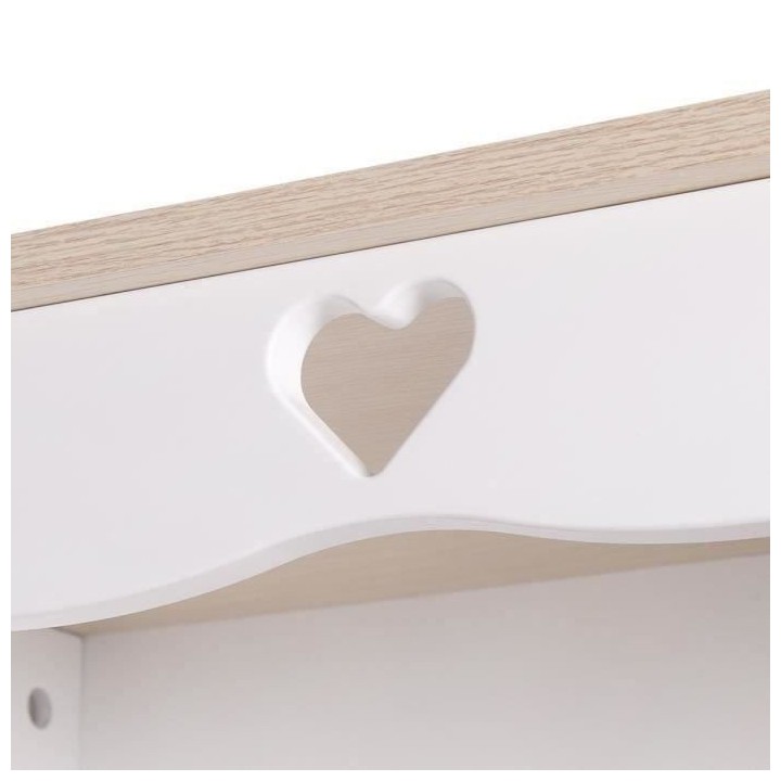 Bibliotheque enfant HARO - MDF et Pin Massif - Décor Chene et laqué