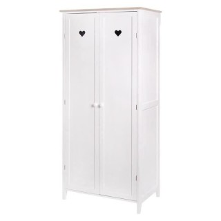 Armoire enfant HARO - MDF et pin massif - Décor chene et laqué blanc
