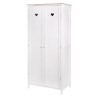 Armoire enfant HARO - MDF et pin massif - Décor chene et laqué blanc - 2 portes - L80 x P50 x H180 cm