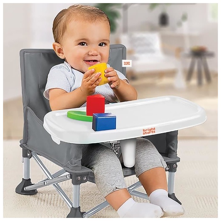BRIGHT STARTS Rehausseur compact pliable - Pop 'N Sit, Tablette amovib