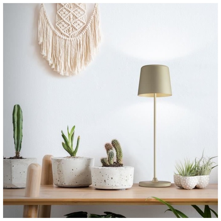 Lampe a poser LED KAAMI BRILLIANT - Métal et plastique - Cappuccino -