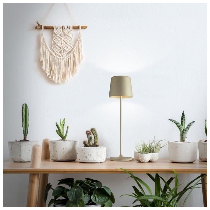 Lampe a poser LED KAAMI BRILLIANT - Métal et plastique - Cappuccino -