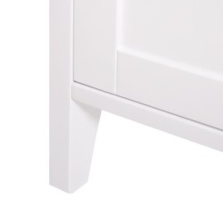 Armoire enfant HARO - MDF et pin massif - Décor chene et laqué blanc - 2 portes - L80 x P50 x H180 cm