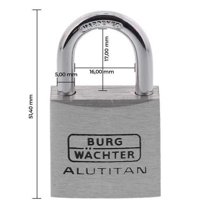 Set de 2 cadenas - BURG WACHTER - DUO 770 30 SB - 30 mm Alutitan, doub