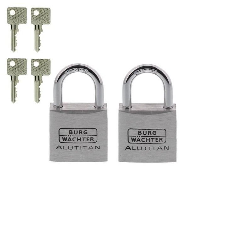 Set de 2 cadenas - BURG WACHTER - DUO 770 30 SB - 30 mm Alutitan, doub